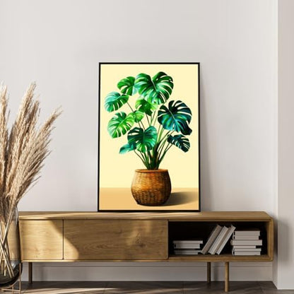Framed Paint by Numbers Kit for Adults, Tropical Plant Decor 8x12 Inch - Image 3