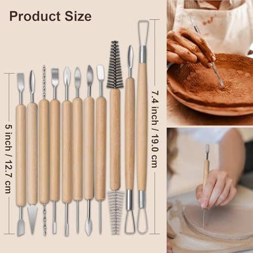 Amrules 43 Pcs Polymer Clay Sculpting Tools Kit for Adults, Light Yellow - Image 2