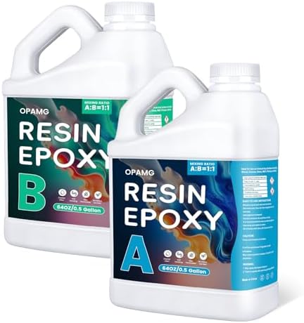 1 Gallon Epoxy Resin Kit – Self-Leveling, Bubble-Free, Non-Yellowing, High Gloss Finish–1:1 Mix Ratio for DIY Crafts, Table Tops, Coasters, Jewelry, Wood Furniture – Fast Curing & Beginner Friendly by Unknown