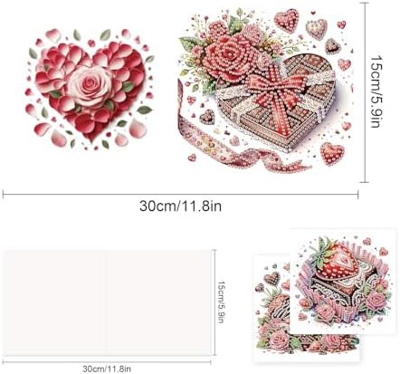 TDFERAN 6 Pack Diamond Art Kits for Adults Christmas Card Blank Cards Blank Greeting Cards Diamond Painting Note Cards with Envelopes Friendship/Anniversary Cards Thanks Cards Christmas Cake - Image 2