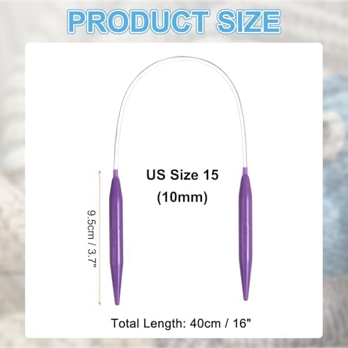 HARFINGTON Size US 15 (10mm) Plastic Circular Knitting Needles 16 Inch(40cm) Round Knitting Needle for Handmade Projects DIY Weave - Image 2