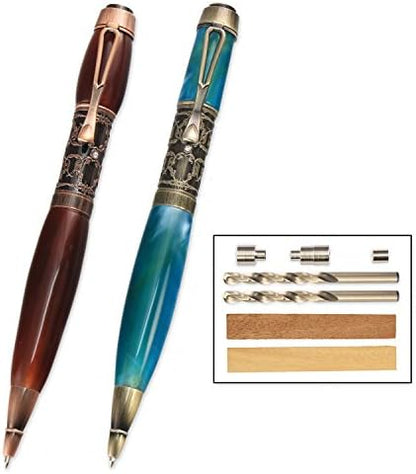 Legacy Woodturning, Victoria Pen Kit Starter Pack with Bushings, Hurricane M42 Cobalt Drill Bit, Pen Kits, Wood Pen Blank Sampler Pack by LegacyWoodturning