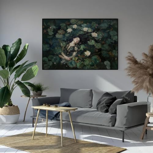 Water Lilies Paint by Numbers Kit for Adults Framed Canvas, Frameworkless - Image 6