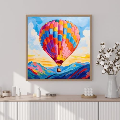 Artunion Framed Paint by Numbers Kit for Adults Beginners & Kids Ages 8-12,Hot Air Balloon Paint by Number with Frame,Abstract Paint by Numbers Kit on Canvas 10 * 10 Inch Without Easel - Image 2