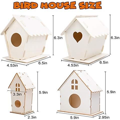 hapray 4 Pack Bird House Craft Kit, DIY Birdhouse for Kids to Build & Paint - Image 3