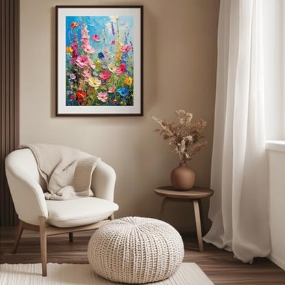 Hutarosl Flowers Paint by Numbers with Frame for Adults - with Wooden Easel,Adult Paint by Number,Flowers Canvas Paint by Numbers for Adults,Gifts and Home Decor 12x16inch - Image 2