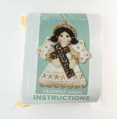 MerryStockings Felt Ornament Kit, Collectible Angels Series, DIY, Sequins, Beads, Embellishments, Step by Step Instructions and Each Angel has Multiple Skin Tone Options (Religious) - Image 3