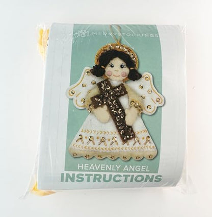 MerryStockings Felt Ornament Kit, Collectible Angels Series, DIY, Sequins, Beads, Embellishments, Step by Step Instructions and Each Angel has Multiple Skin Tone Options (Religious) - Image 3