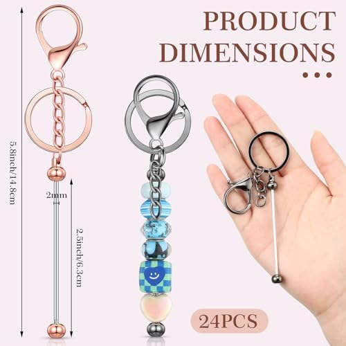 Tondiamo 24 Pcs Beadable Keychain Bar - Image 3
