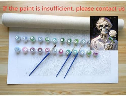 ACANDYL DIY Paint by Numbers Kit for Adults Paint by Numbers Beginner Halloween Canvas Painting by Number DIY Acrylic Oil Painting by Number on Canvas Skull for Arts Craft Decoration 16x20 in - Image 6