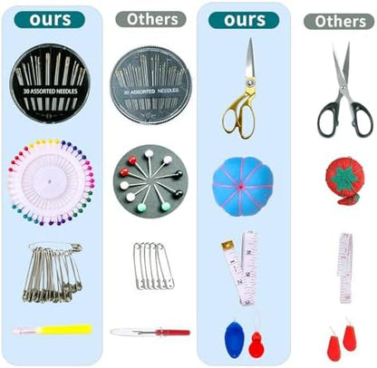 Sewing Kit for Adults, Upgraded Beginner Sewing Kit with 230pcs Sewing Accessories, Hand Needle and Thread Kit with Buttons, Portable Travel Sewing Kit for Home, Emergency, Sewing Machine, Gifting - Image 6