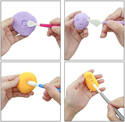 8 Pieces Plastic Clay Modeling Tools Set Ceramic Tool Kit for Sculpting Plastic Polymer Clay Shaping Tool for Kids Double-Head Suitable for DIY Crafts Cake Carving Decorating (Assorted Colors) - Image 5
