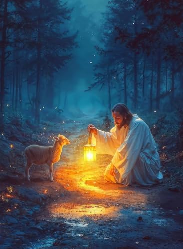 Jesus Paint by Numbers Kit for Adults Framed Canvas 12X16 in, Frameworkless by FairylandJinWenn