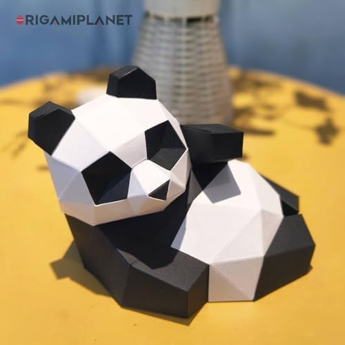 3D Panda Xingxing Origami Paper Craft Kit, Fun DIY Pre-Cut 3D Paper Art Model for Teens & Adults, Easy Handmade Animal Figurine Sculpture Gift Set for Bookshelf Decoration - Image 6