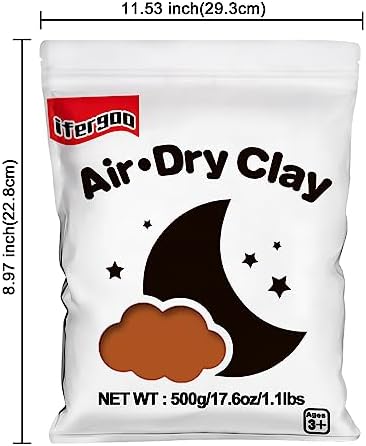 ifergoo 500g Brown Air Dry Clay, 1.1LBS DIY Creative Modeling Clay for Kids - Image 7