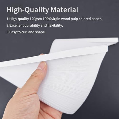 Acoeitl Quilling Paper Strips 240 Strips White Paper Quilling Set Width 10mm Length 53cm Quilling Supplies DIY Quilling Paper Quilling Art Strip for Crafts (2 Pack) - Image 4