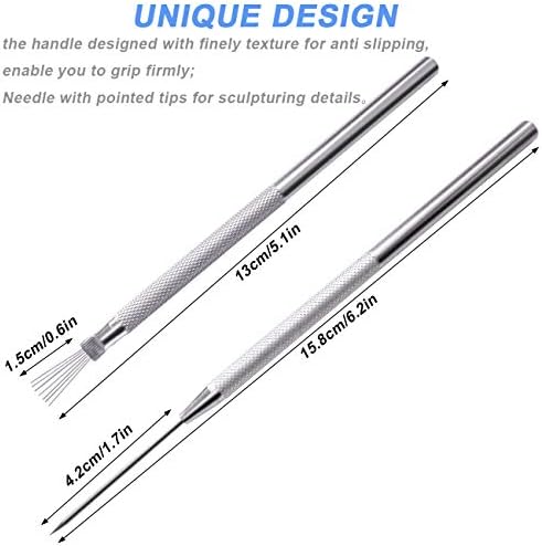 3 Sizes Rubber Pottery Clay Ribs + 3 Pcs Sculpture Pottery Molding Scraper Cutter + 1 Clay Ceramic Needle + 1 Feather Wire Texture Detail Tools Crafts for Sculpting Texturing Artists Modeling Potter - Image 2