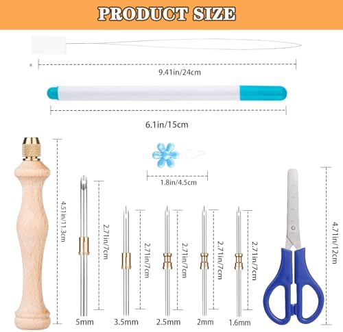 4 Sets of Punch Needle Kit with Storage Box,Adjustable Punch Needle Tool with1.6mm/2mm/2.5mm/3.5mm/5mm Metal Needles,Punch Needle Adults Beginner for DIY Craft,Perfect for Decoration and Gifts(Blue) - Image 2