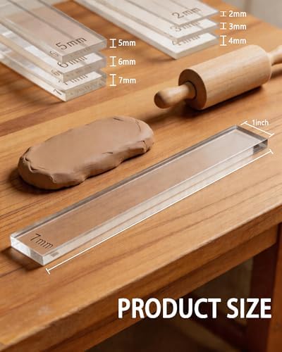 Clay Tools Set for Polymer & Air Dry Clay, Rolling Pin with Thickness Rings - Image 3
