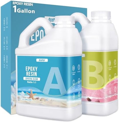 OcePor Epoxy Resin 1 Gallon Clear Resin Epoxy Kit for Art Craft by OcePor