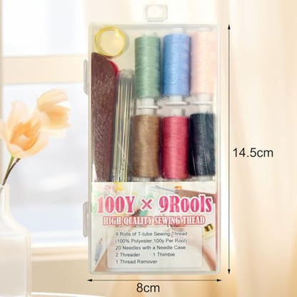 40pcs Sewing Kit for Home, Travel & Emergencies - Filled with 25 Large-Eye Stainless Steel Needles， 1 Seam Ripper，9 Sewing Thread， Sewing Supplies - Clear Box - Image 2