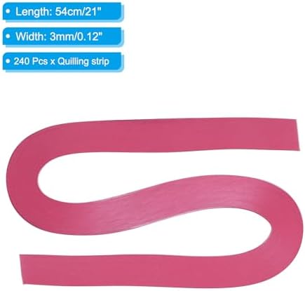 PATIKIL 240pcs Quilling Strips Paper 1/8"(3mm) 21"(54cm) Origami Paper Quilling Strip for Art DIY Hand Craft Christmas, Rose Red - Image 2