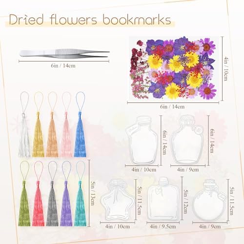 TaoBary 161 Pcs Transparent Dried Flower Bookmarks DIY Kit, Pretty - Image 2