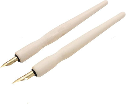 SIPLIV Wooden Professional Manga Pen Dip Pen Set with 4 Nibs Manga Cartoon Comic Drawing Painting Kit - 4 Pcs
