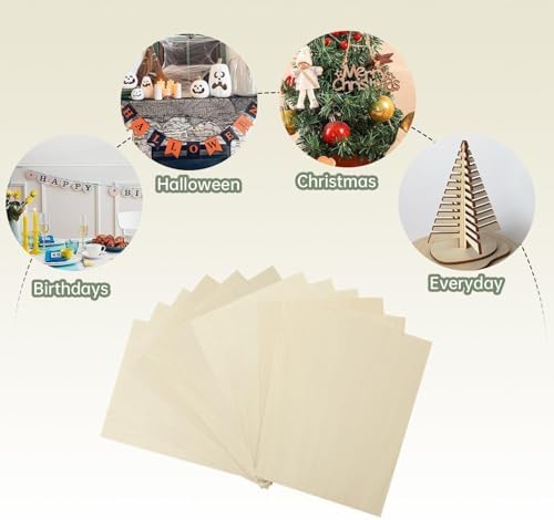6 Pack Plywood Sheets, 8" x 11.8"x 1/16" Basswood Sheets - Image 6