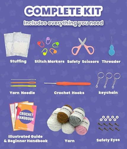 PAITIN Crochet Starter Kit – Easy DIY Craft Set for Adult Beginners, Handmade Yarn Art Project with Video Guidance (Beagle) - Image 2