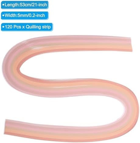 PATIKIL 120pcs Quilling Strips Paper 3/16"(5mm) 21" Origami Paper Quilling Strip for Art DIY Hand Craft Christmas, Pink - Image 2