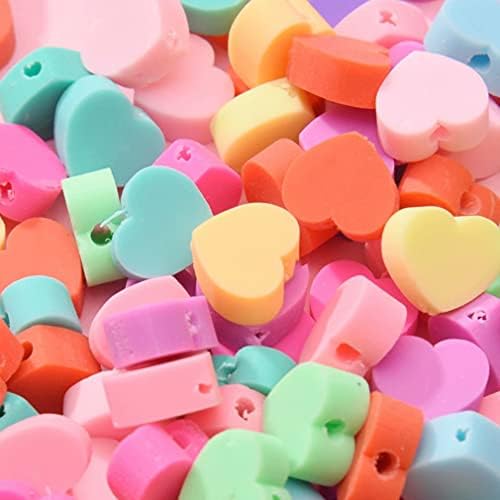 100pcs Mixed Heart Polymer Clay Spacer Beads for Women Jewelry Making DIY Bracelet Necklace Hair Clip Accessories Valentine's Day Gift (Heart) - Image 4