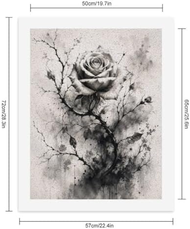 Bozfoxa Paint by Numbers Kit for Adults Beginner Gray Thorn Rose - Image 2