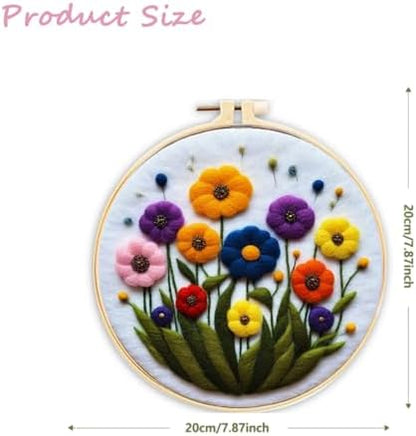 CaptainCrafts Needle Felting Kit for Adults Flowers Pattern DIY Home Decor - Image 2