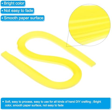 PATIKIL 120pcs Quilling Strips Paper 3/16"(5.2mm) 21"(54cm) Origami Paper Quilling Strip for Art DIY Hand Craft Christmas, Bright Yellow - Image 3
