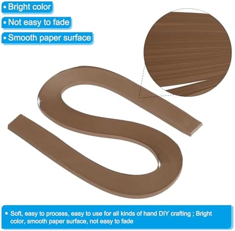 PATIKIL 120pcs Quilling Strips Paper 3/16"(5.2mm) 21"(54cm) Origami Paper Quilling Strip for Art DIY Hand Craft Christmas, Light Coffee Color - Image 3