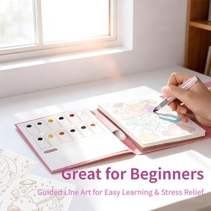 Watercolor Painting Book for Adults - All-in-One Travel Art Set for Beginners, Art Kit with 3-Fold Pad, Creative Stress Relief Watercolor Workbook Bird - Image 3