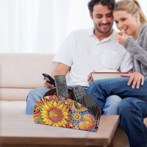 MVVMTOP Diamond Art Painting Organizer Box, DIY Sunflower Design Special Shape Diamond Partial Mosaic Handmade Making Kit Organizer Box, Modern Home Dining Living Room Table Top Decor Art Decoration - Image 6