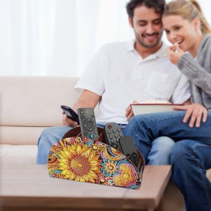 MVVMTOP Diamond Art Painting Organizer Box, DIY Sunflower Design Special Shape Diamond Partial Mosaic Handmade Making Kit Organizer Box, Modern Home Dining Living Room Table Top Decor Art Decoration - Image 6