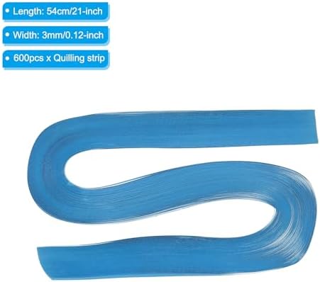 PATIKIL 600pcs Quilling Strips Paper 1/8"(3mm) 21"(54cm) Origami Paper Quilling Strip for Art DIY Hand Craft Christmas, Aquamarine Blue - Image 2