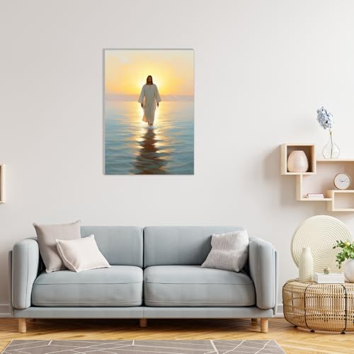 MAXBYE Framed Paint by Numbers Kits for Adults, Jesus Paint by Numbers Kit for Adults with Wooden Easel, Easy DIY Oil Painitings Kits with Tools for Beginners Gift Home Wall Decor 10×14 Inch - Image 4