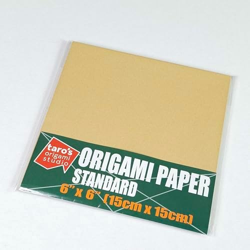 [Taro's Origami Studio] Standard 6 Inch One Sided Single Color (Ivory) 50 Sheets (All Same Color) Square Easy Fold Premium Japanese Paper for Beginner (Made in Japan) - Image 3