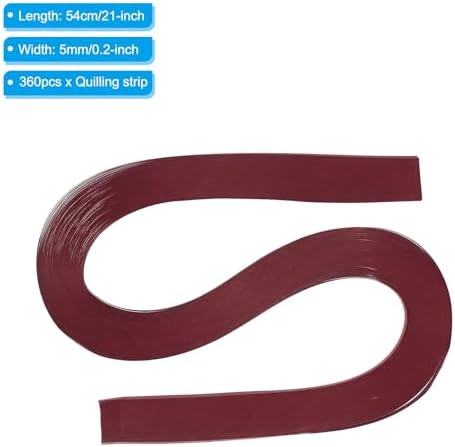 PATIKIL 360pcs Quilling Strips Paper 3/16"(5mm) 21"(54cm) Origami Paper Quilling Strip for Art DIY Hand Craft Christmas, Wine Red - Image 2