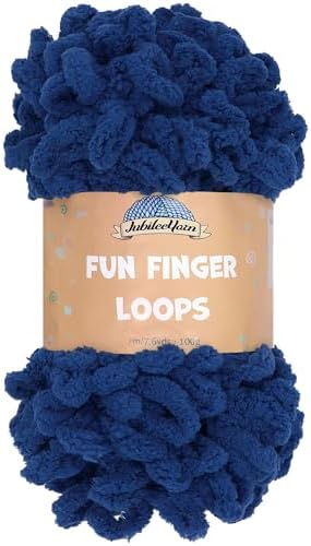 JubileeYarn Fun Finger Loops Yarn - Navy - 1 Skein by BambooMN