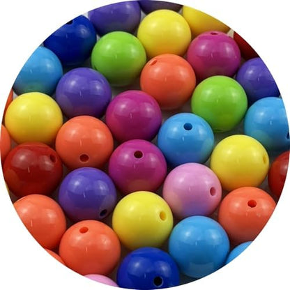 40pcs Acrylic Round Beads for Crafts 16mm Resin Candy Color Spacer Beads with Hole for Jewelry Making Sewing Crafts Decoration Necklaces Bracelets Earrings Supplies(Dark Mix Colors) by Unknown