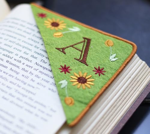 Personalized Embroidered Corner Mark, 4 Pack, Finished Initial Felt Bookmark Corner, Gift for Book Lover - Image 6