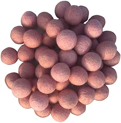Elaine Room 2cm 20mm Wool Felt Balls Beads 100% Natural Wool Felting Woolen Felted Fabric for Home Decor Dream Catcher DIY Garland Crafts Handcrafts Project DIY (Pink 50pcs) by Elaine+Room