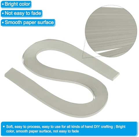 PATIKIL 120pcs Quilling Strips Paper 3/16"(5.2mm) 21"(54cm) Origami Paper Quilling Strip for Art DIY Hand Craft Christmas, Light Grey - Image 3