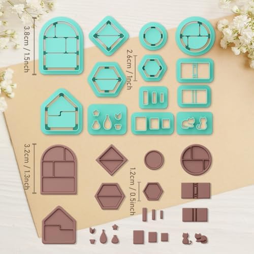 ORIGACH 13 Pcs Mini Bookshelf Polymer Clay Cutters Set - Image 3