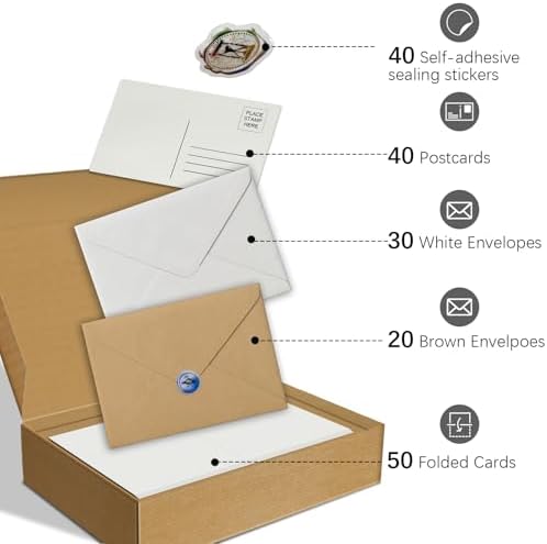 50 Pack Foldable Watercolor Cards with Envelopes 5"X7" - Image 3